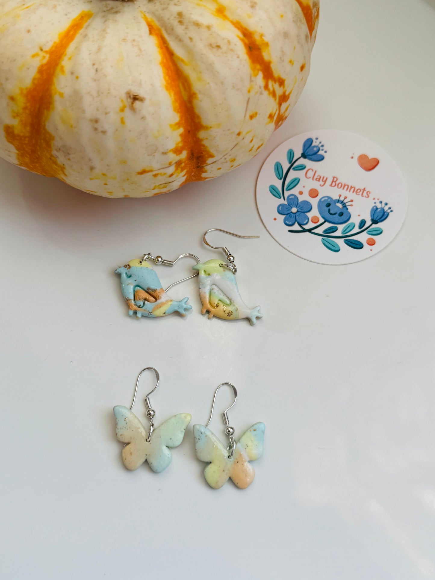 Autumn bird earrings