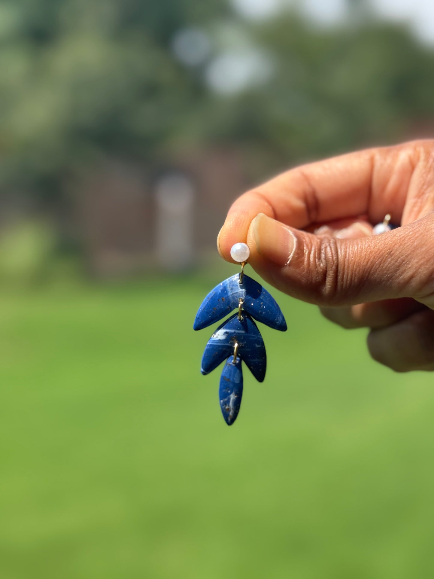Lapis Lazuli statement earrings