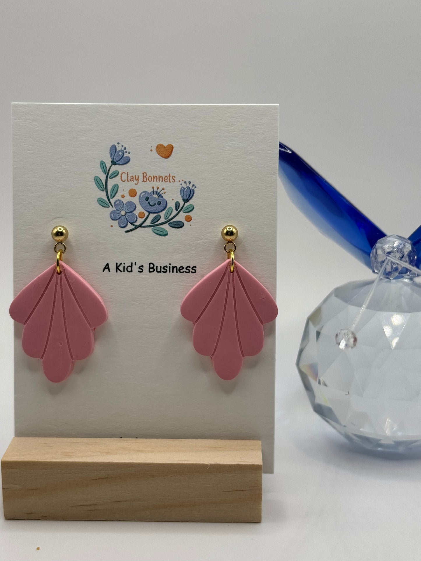 Handmade Pinkish Leaf Earrings