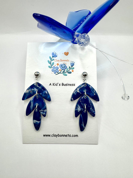 Blue Marble Statement Earrings