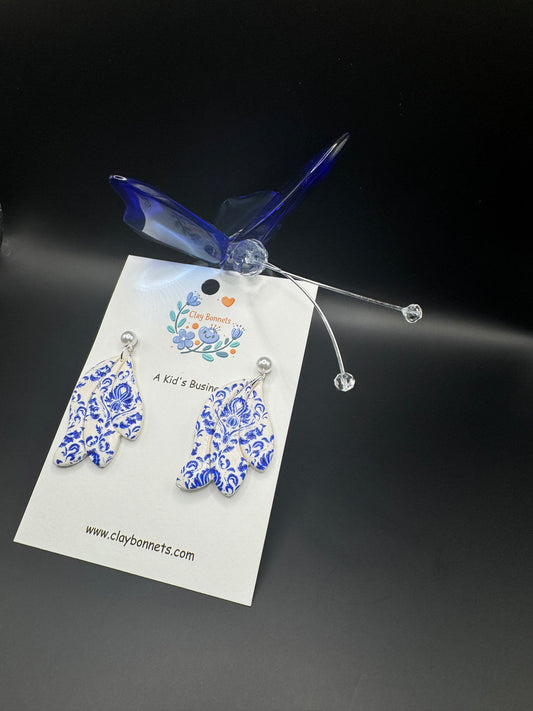 Striking Blue Accents on a White Canvas