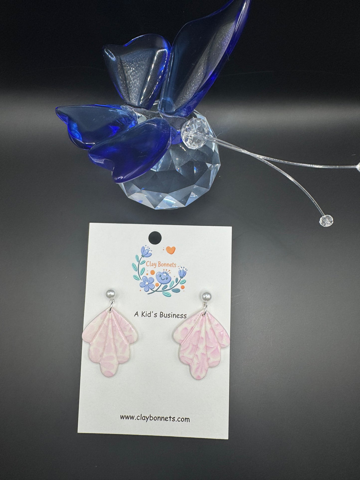 Elegant Pink Petal Earrings with a pearl. So lightweight and chic!