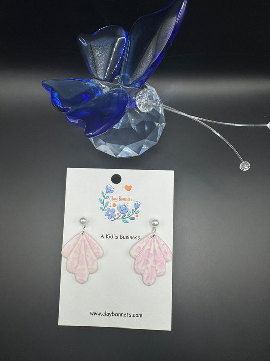 Elegant Pink Petal Earrings with a pearl. So lightweight and chic!