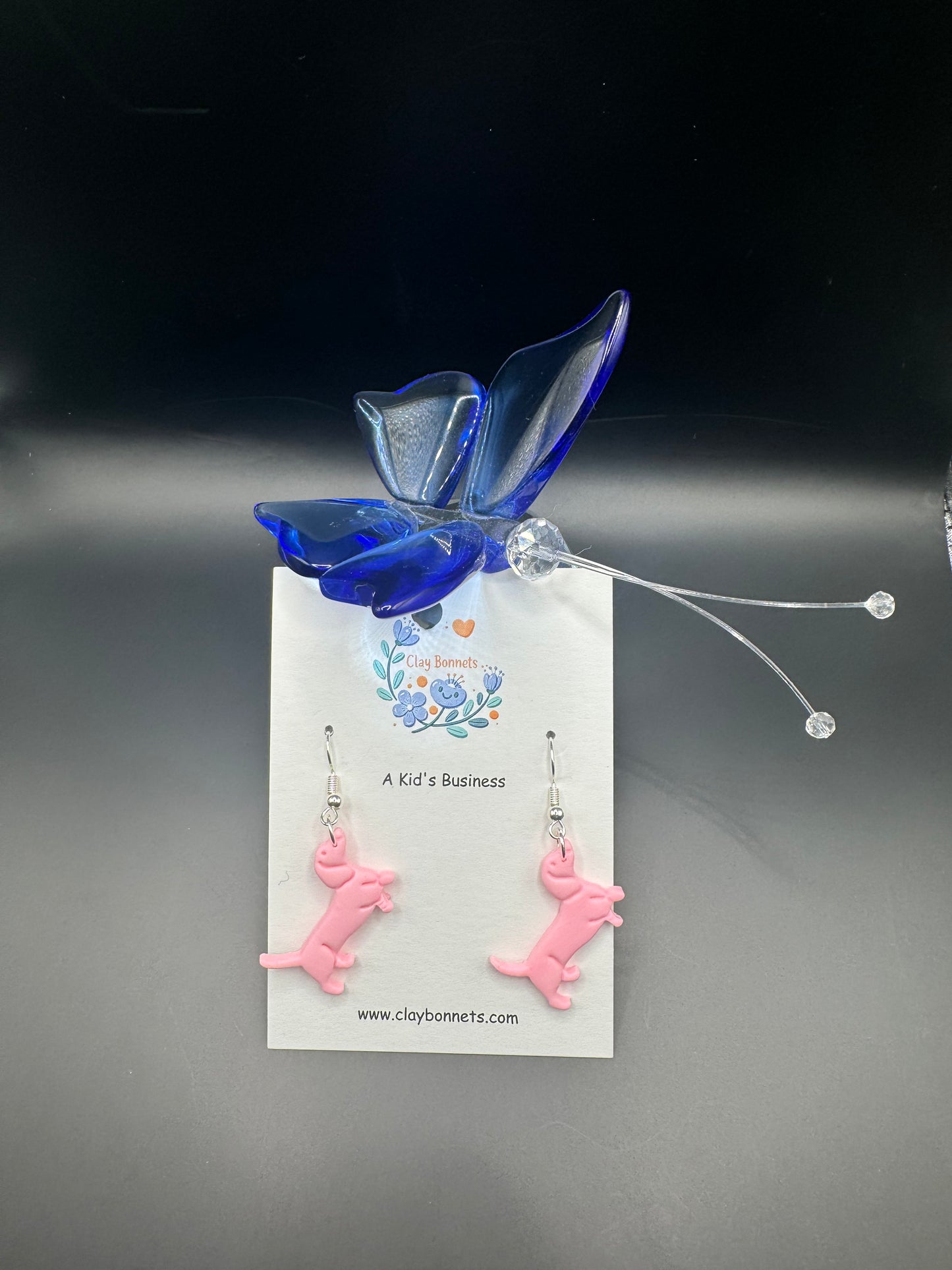 Adorable Pink Dachshund Earrings