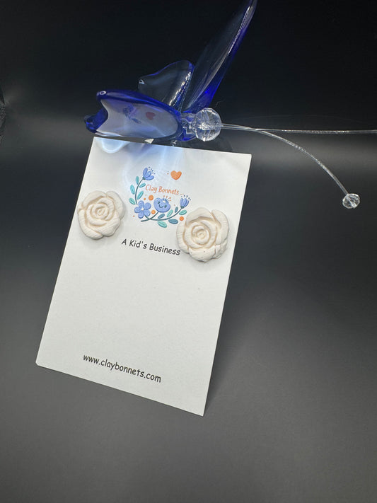 White Rose Studs