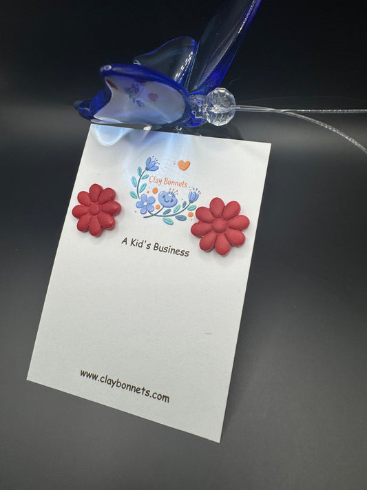 Red Blossom Studs